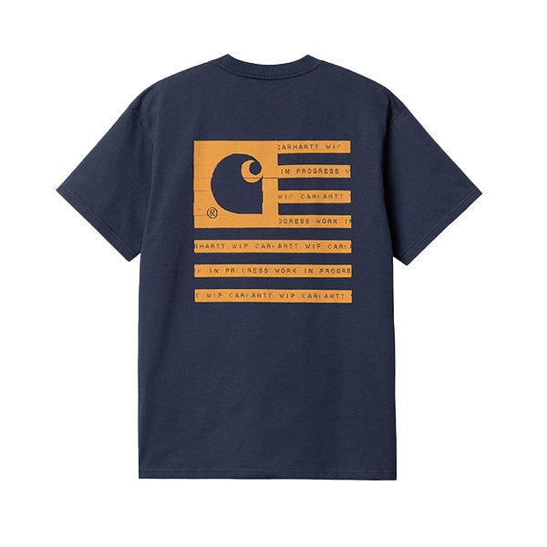 Carhartt WIP SS Label State Flag T shirt Enzian Ochre