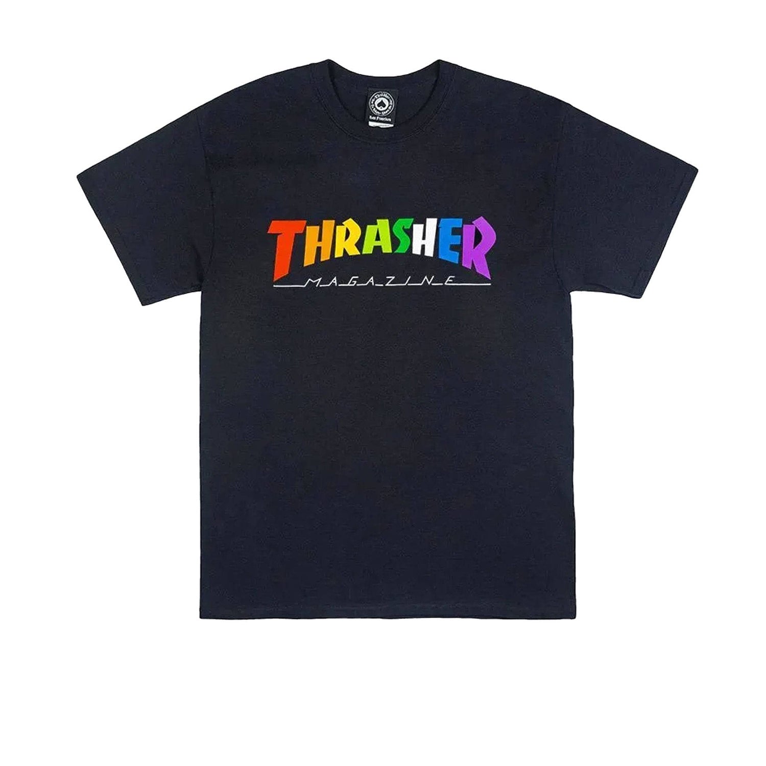Thrasher T Shirt Rainbow Mag Logo Black