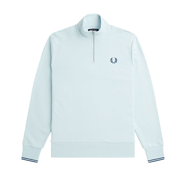 Fred Perry Half Zip Sweatshirt Light Ice Midnight Blue