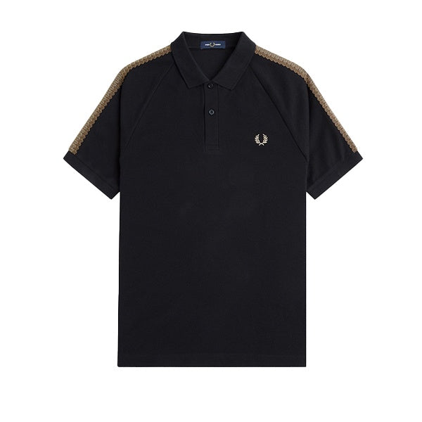 Fred Perry Honeycomb Taped Polo Shirt Black