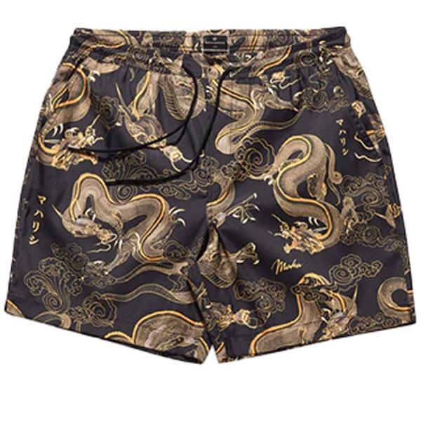 Maharishi Thai Dragon Swim Shorts Golden Black