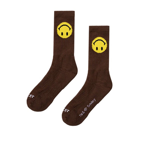 Market Smiley Upside Down Socks Brown