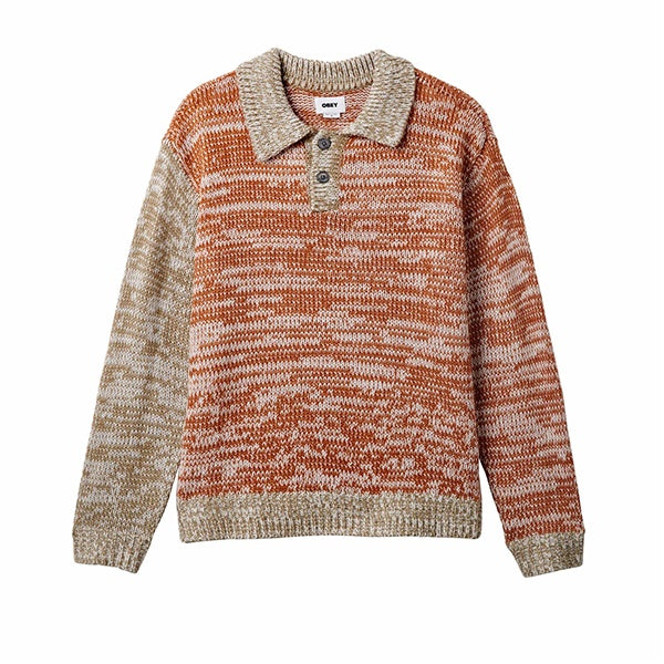 Obey Carter Sweater Polo Brown