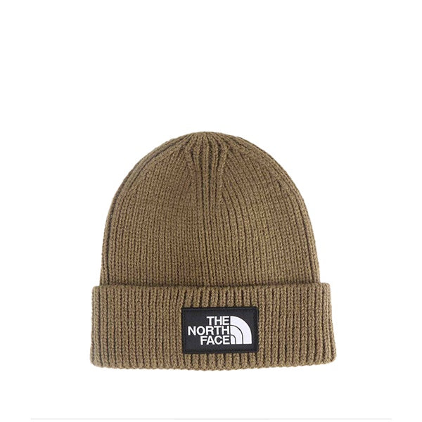 The North Face Logo Box Cuffed Beanie Military Olive