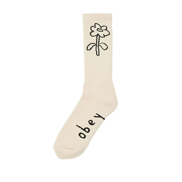 Obey Spring Flower Socks Unbleached