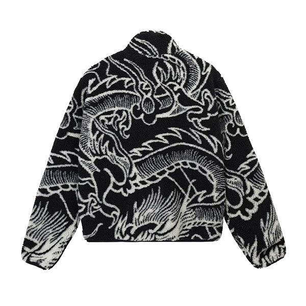 Stussy Dragon Sherpa Jacket Reversible Black
